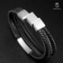 Lederarmband herren schwarz uniqal